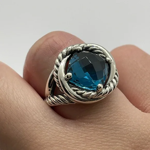 David Yurman Hampton Blue Topaz Infinity Ring - Picture 10 of 10